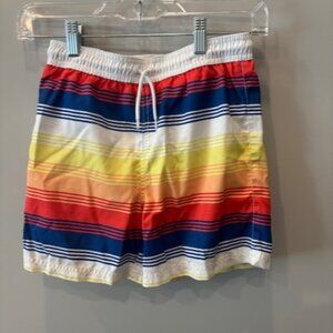 Janie and Jack Recycled Sunset Stripe Swim Trunk - Size 8